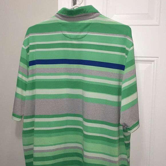 Two (2) 2014 US Open Pinehurst Orange & Green Gray Stripe Golf Polo Shirt XL - Picture 6 of 11